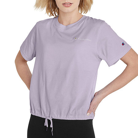 Champion Womens Crew Neck Short Sleeve T-Shirt, Medium , Purple