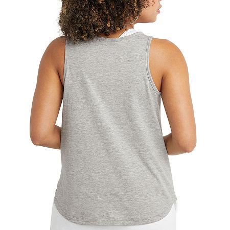 Champion Womens Scoop Neck Sleeveless Tank Top, X-large, Gray