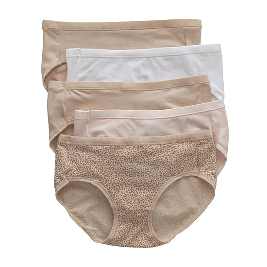 Hanes Cotton Stretch With Comfort Soft 5 Pack Cooling Multi-Pack Hipster Panty 41w5cs