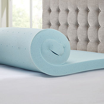 Sleep Philosophy 3-Inch Gel Memory Foam Mattress Topper, Blue, Full
