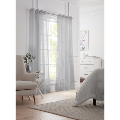 Liz Claiborne Lisette Sheer Grommet Top Single Curtain Panel JCPenney