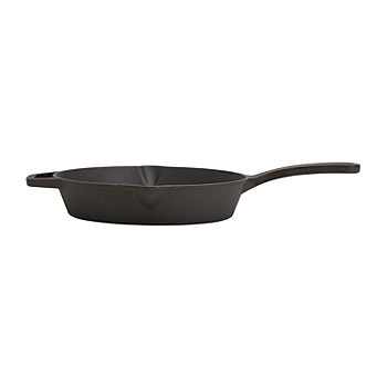 10 In. Seasoned Black Cast Iron Comal Skillet with 2-Side Handles