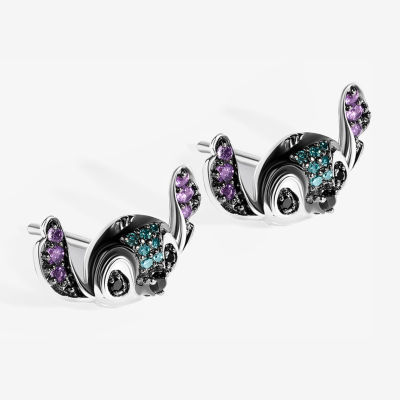 Disney Jewels Collection 1/8 CT. T.W. Natural Blue Diamond Sterling Silver 9.3mm Lilo & Stitch Stud Earrings