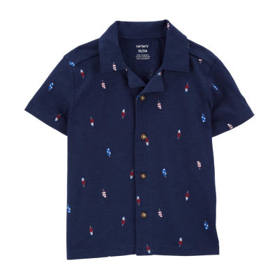 Carter's Toddler Boys Short Sleeve Button-Down Shirt