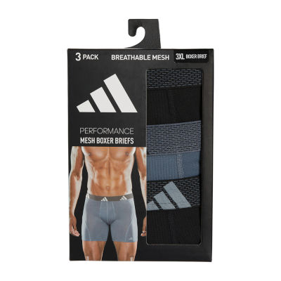 adidas Performance Mens 3 Pack Trunks, Color: Black Gray - JCPenney