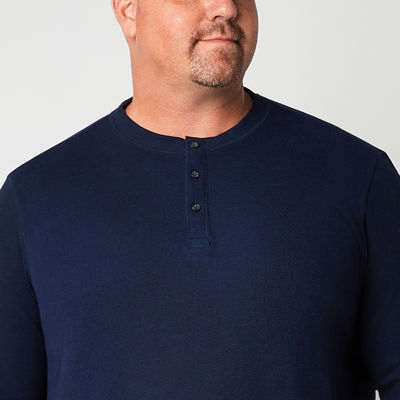 St. John's Bay Big and Tall Mens Long Sleeve Classic Fit Thermal Henley Shirt