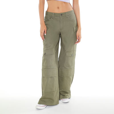 Forever 21 Cargo Wide Leg Twill Pant Womens Low Rise Wide Leg Cargo Pant-Juniors