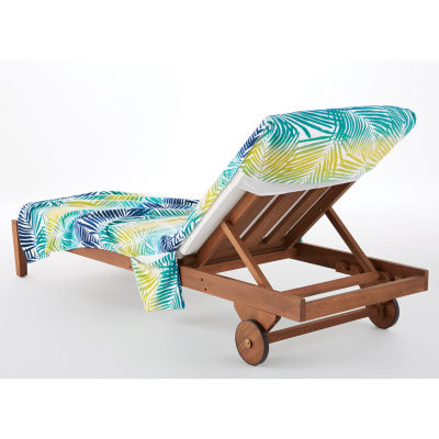 Outdoor Oasis Lounge Ombre Palm Leaves Beach Towel