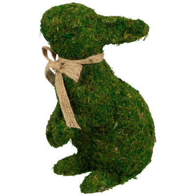 Northlight 10in Standing Moss Rabbit Easter Figurine