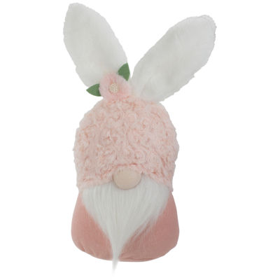 Northlight 14in Pink And White Head With Bunny Ears Easter Gnome