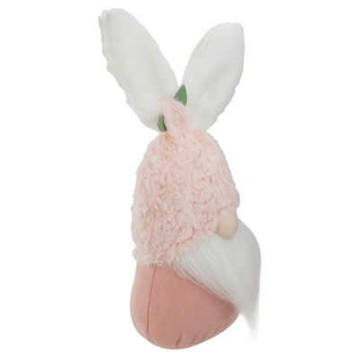 Northlight 14in Pink And White Head With Bunny Ears Easter Gnome