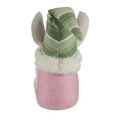 Northlight 13in Pink And Green Girl With Bunny Ears Easter Gnome