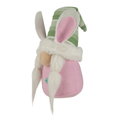 Northlight 13in Pink And Green Girl With Bunny Ears Easter Gnome