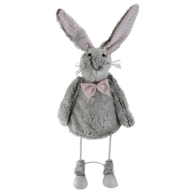 Northlight 17in Gray And Pink Loaded Rabbit Figurine