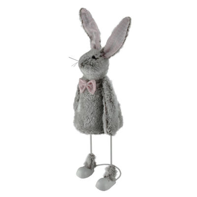 Northlight 17in Gray And Pink Loaded Rabbit Figurine