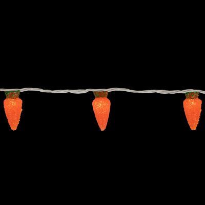 Northlight 7.25ft Orange Carrot White Wire String Lights