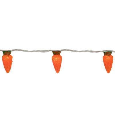 Northlight 7.25ft Orange Carrot White Wire String Lights