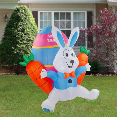 Northlight 4ft Lighted Bunny With Carrots Easter Outdoor Inflatable