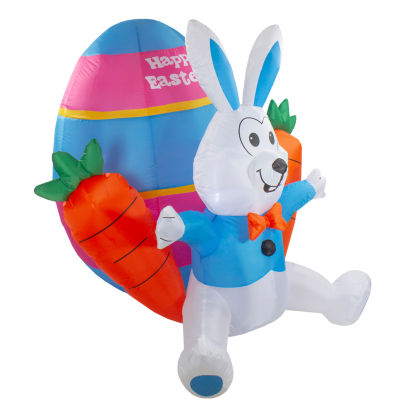 Northlight 4ft Lighted Bunny With Carrots Easter Outdoor Inflatable