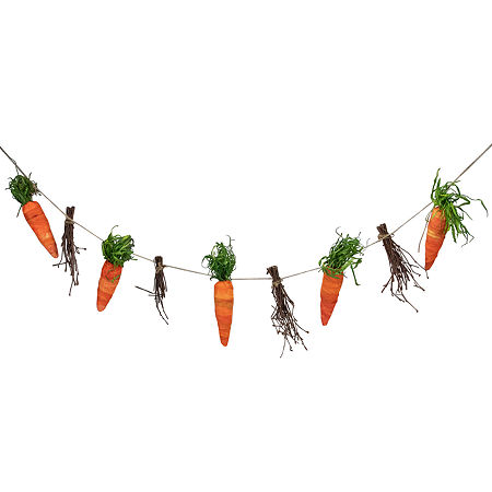 Northlight 3.25ft Carrots And Twigs Christmas Garland, One Size, Orange