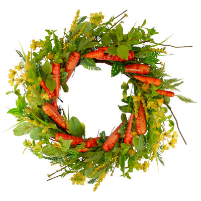 Northlight 22in Carrot And Berry Foliage Floral Wreath