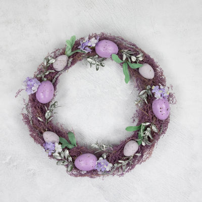 Northlight 12in Lavender Speckled Egg Twig Wreath