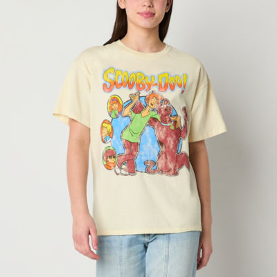 Juniors Boyfriend Tee Womens Crew Neck Short Sleeve Scooby Doo Graphic T-Shirt