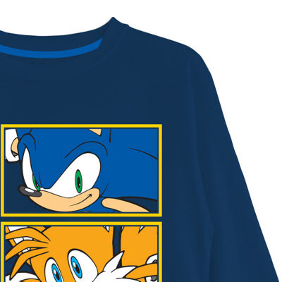 Little & Big Boys Crew Neck Long Sleeve Sonic the Hedgehog Graphic T-Shirt