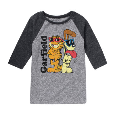 Little & Big Boys Crew Neck Elbow Sleeve Garfield Graphic T-Shirt