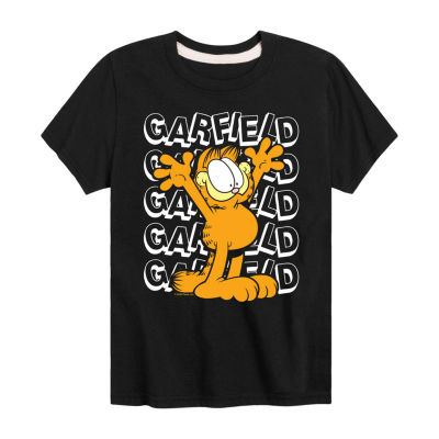 Little & Big Boys Crew Neck Short Sleeve Garfield Graphic T-Shirt