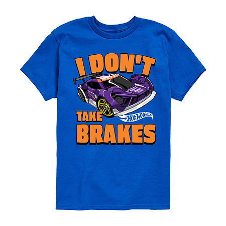 Little & Big Kid Boys Crew Neck Short Sleeve Regular Fit Hot Wheels Graphic T-Shirt, Large, Blue