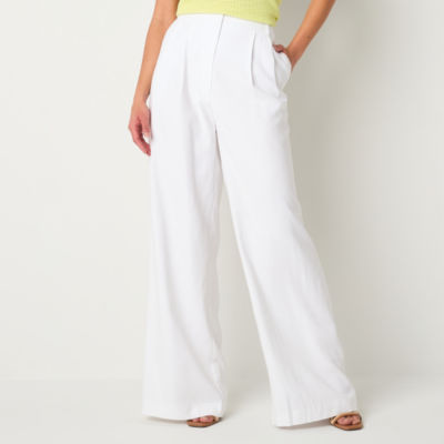 Worthington Womens Mid Rise Wide Leg Pant