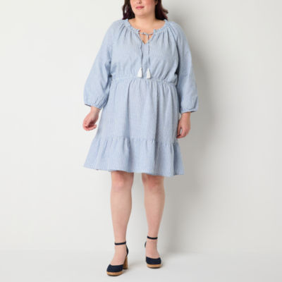 Frye and Co. 3/4 Sleeve Peasant Dress Plus