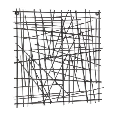 Cheungs Abstract Pewter Finished Square Metal Wall Art