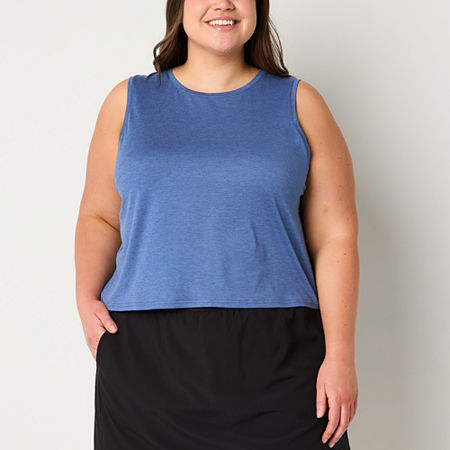 Xersion Womens Everyday Crew Neck Sleeveless Tank Top Plus, 3x, Brown