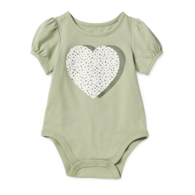 Okie Dokie Baby Girls Round Neck Short Sleeve Bodysuit