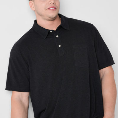 mutual weave Big and Tall Mens Classic Fit Easy-on + Easy-off Adaptive Short Sleeve Pocket Polo Shirt