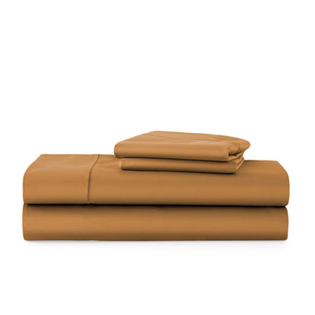 Wrinkle Guard 400TC Cotton Sheet Set, One Size, Brown