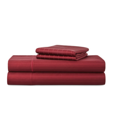 Liz Claiborne 600TC Cotton Sateen Dobby Stripe Wrinkle Free Sheet Set