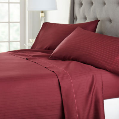 Liz Claiborne 600TC Cotton Sateen Dobby Stripe Wrinkle Free Sheet Set