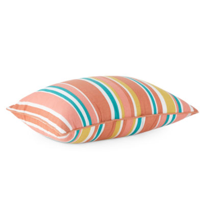 Turquoise Sun 14x20 Stripe Lumbar Rectangular Outdoor Pillow