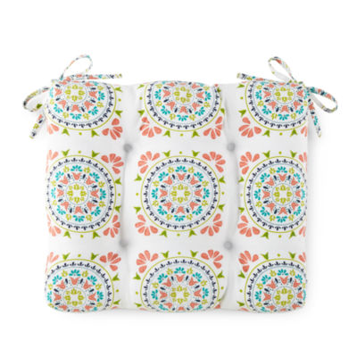 Turquoise Sun Medalian Patio Seat Cushion