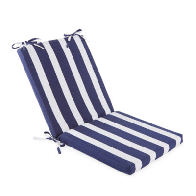 Turquoise Sun Navy Stripe Patio Chair Cushion