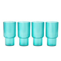 Turquoise Sun 24oz Acrylic 4-pc. Tumblers, One Size, Blue