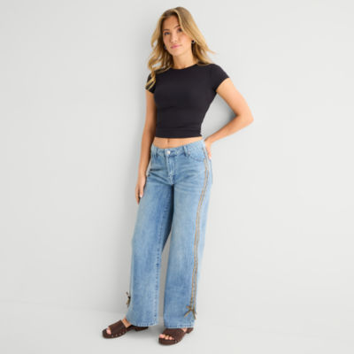 Forever 21 Womens Juniors Mid Rise Loose Fit Jean