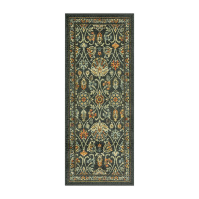 Maples Persian Navy Floral Indoor Rectangular Runner