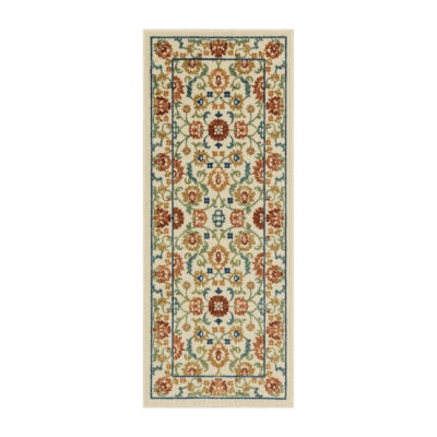 Maples Persian Tan Floral Indoor Rectangular Runner