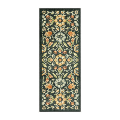 Maples Multi Floral Navy Indoor Rectangular Runner
