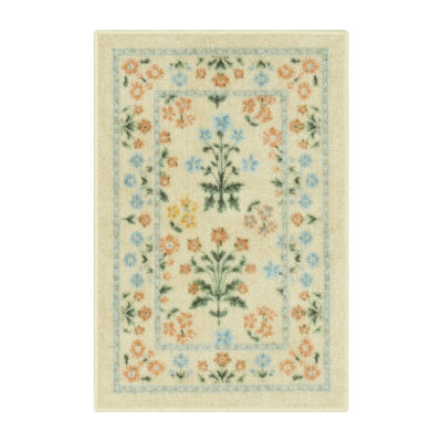 Maples Multi Floral Ivory Indoor Rectangular Accent Rug