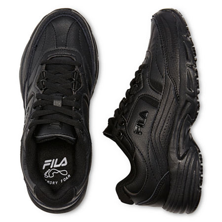 FILA Memory Workshift Womens Slip-Resistant Athletic Shoes, 6 Wide, Black